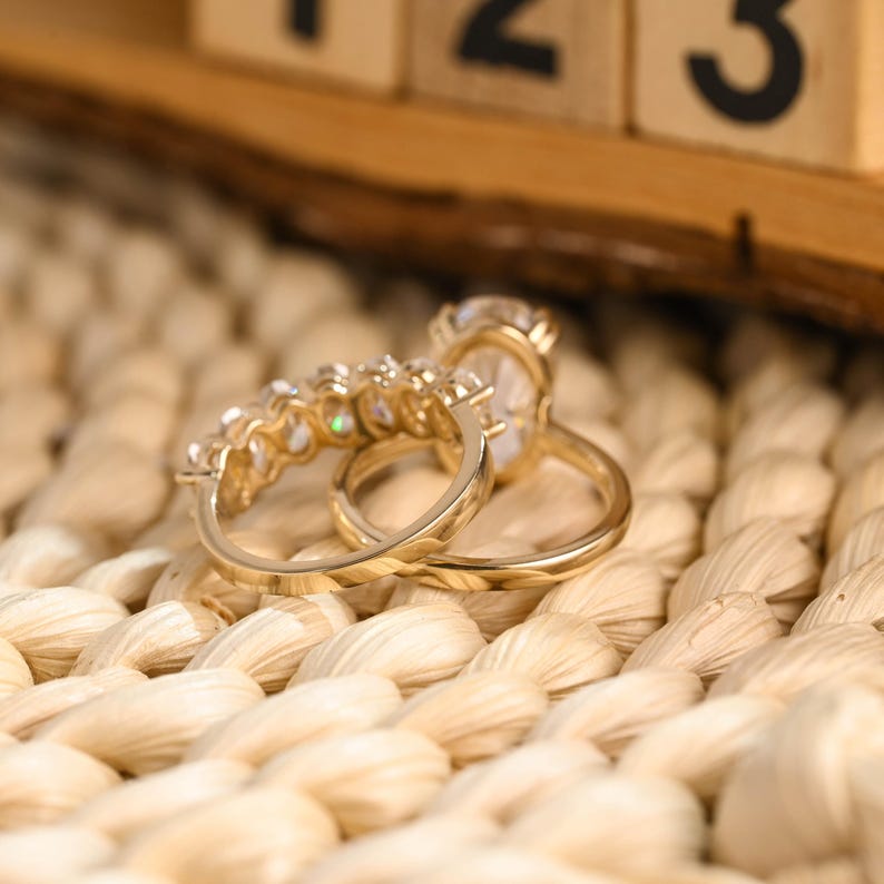 Marquise Cut Cluster Styled Lab Grown Diamond Bridal Ring Set