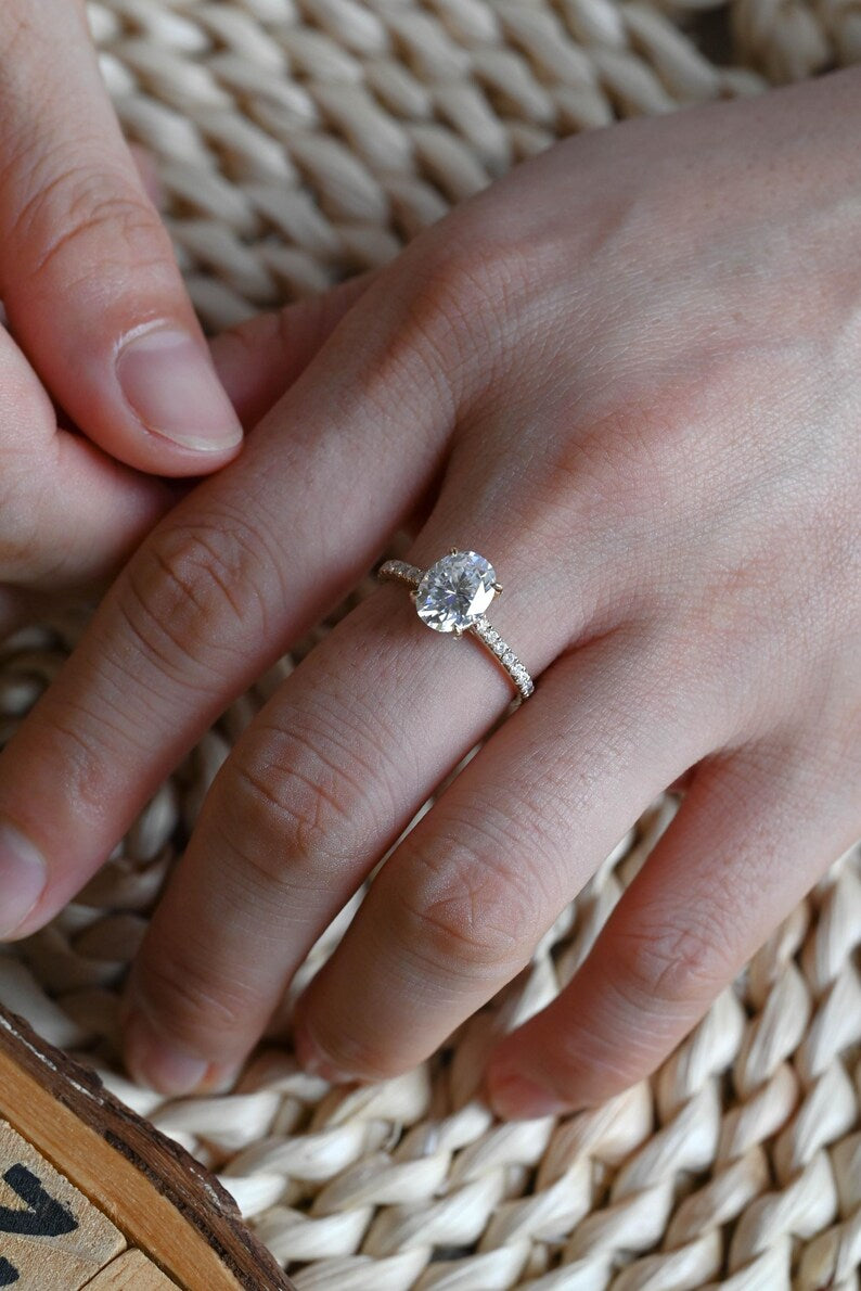 Marquise Cut Cluster Styled Lab Grown Diamond Engagement Ring