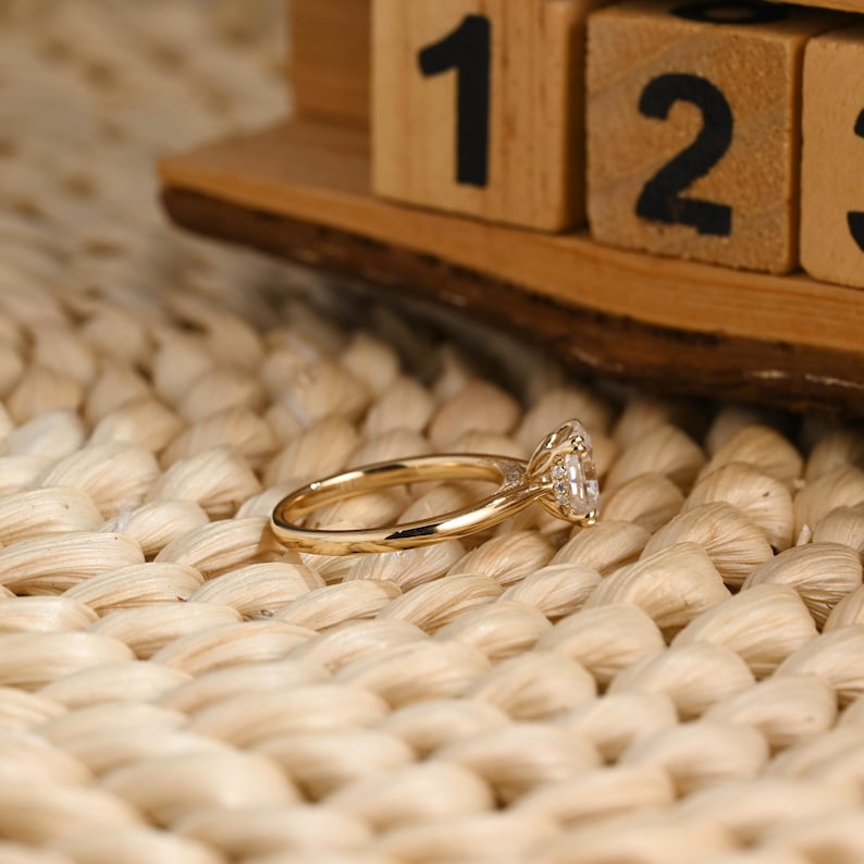 Marquise Cut Cluster Styled Lab Grown Diamond Engagement Ring
