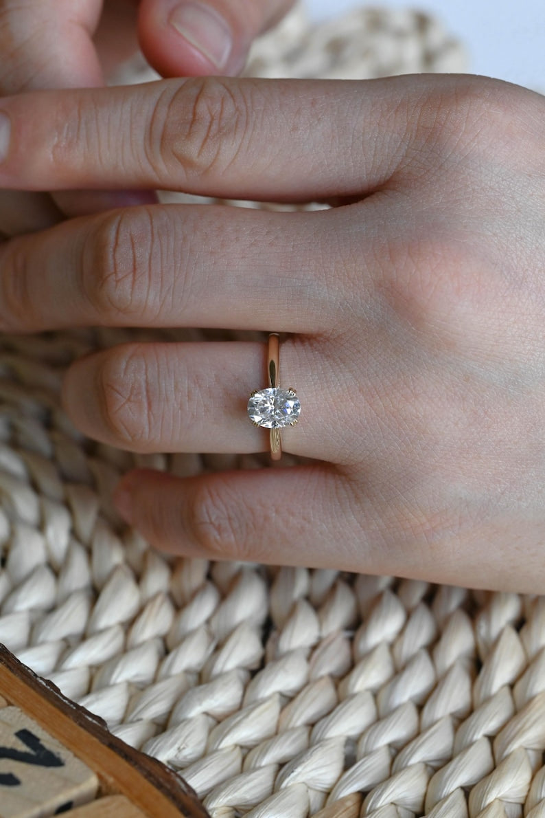 Marquise Cut Cluster Styled Lab Grown Diamond Engagement Ring