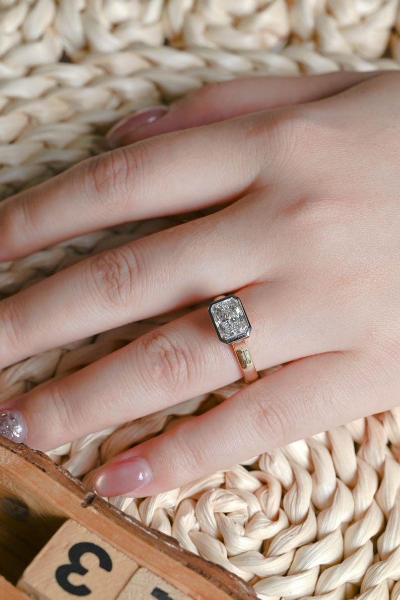 Marquise Cut Cluster Styled Lab Grown Diamond Engagement Ring