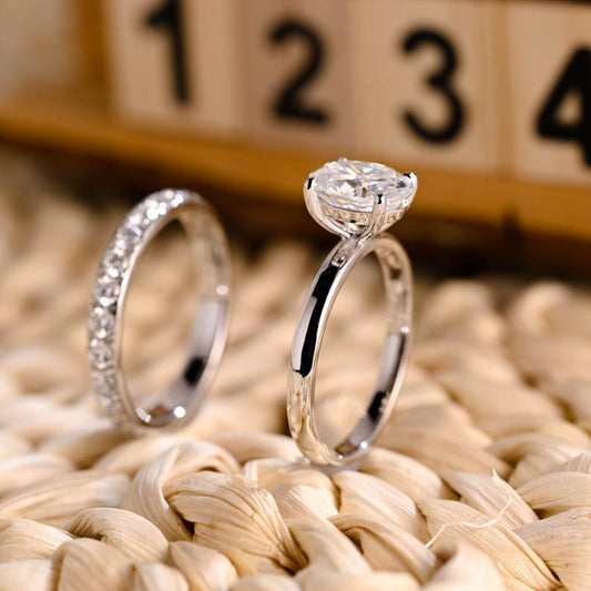 Marquise Cut Cluster Styled Lab Grown Diamond Bridal Ring Set