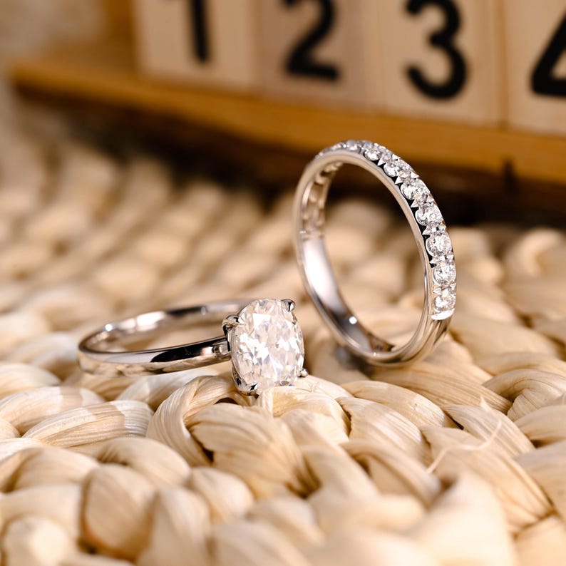 Marquise Cut Cluster Styled Lab Grown Diamond Bridal Ring Set