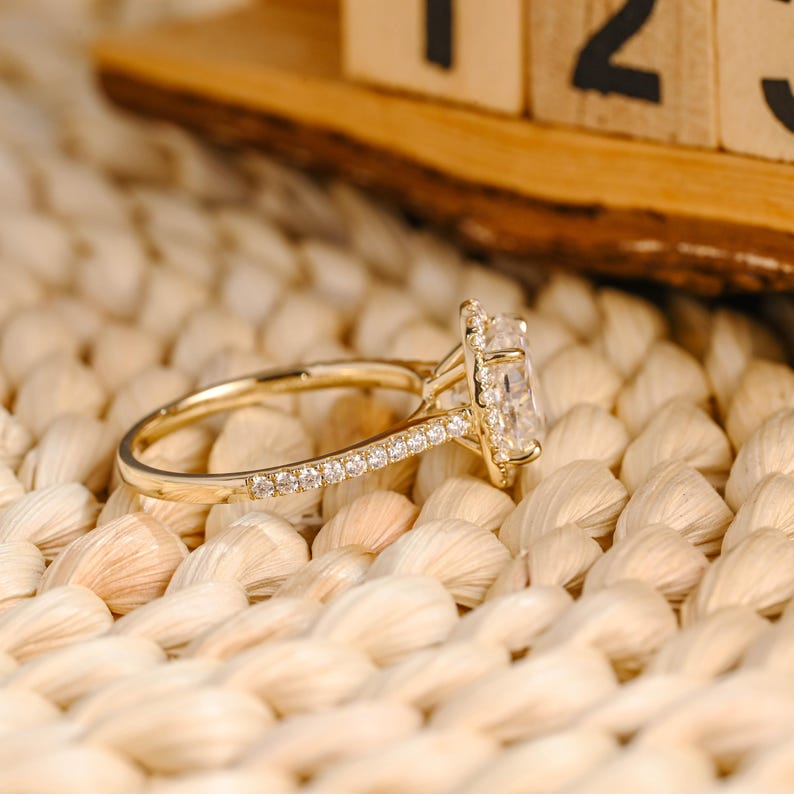 Marquise Cut Cluster Styled Lab Grown Diamond Engagement Ring