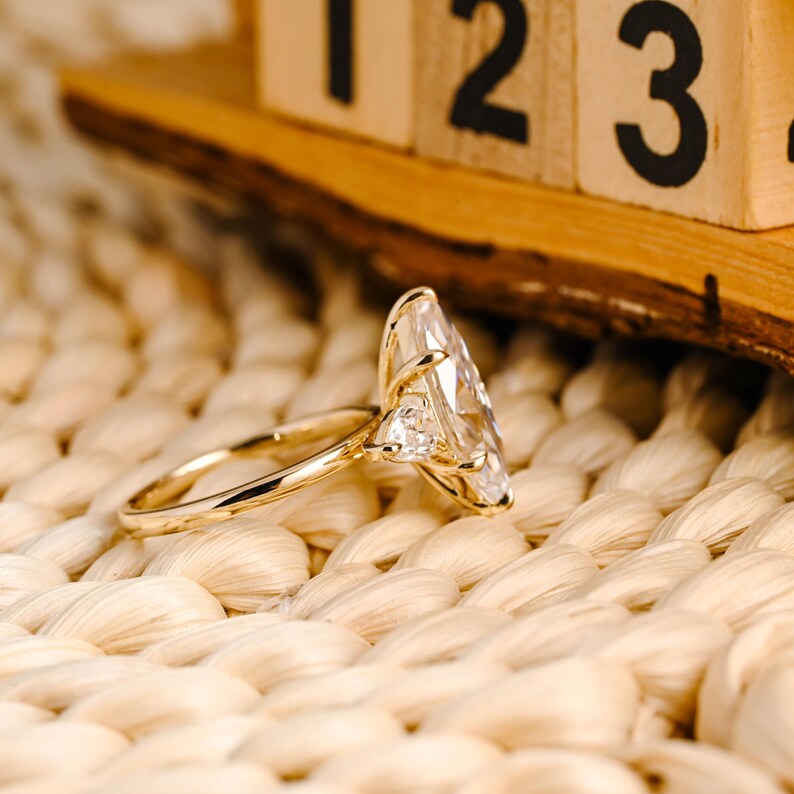 Marquise Cut Cluster Styled Lab Grown Diamond Engagement Ring