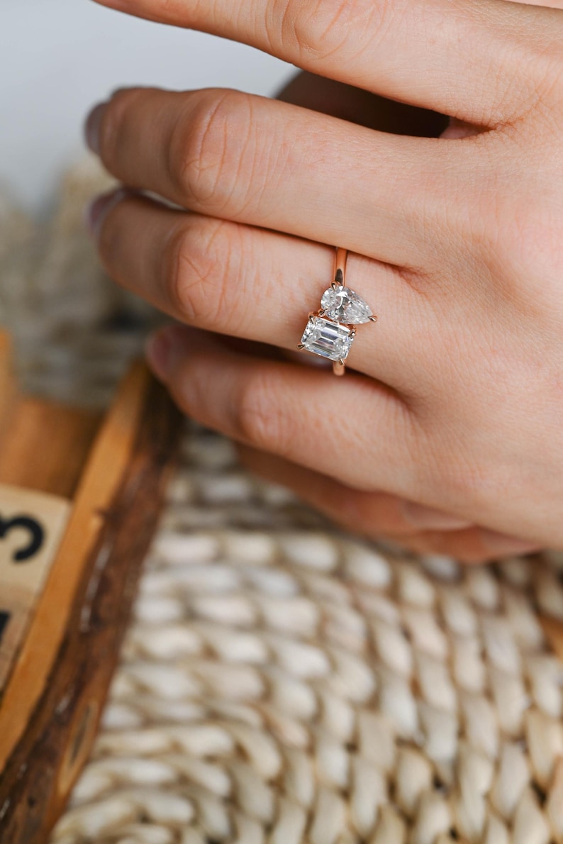 Marquise Cut Cluster Styled Lab Grown Diamond Engagement Ring