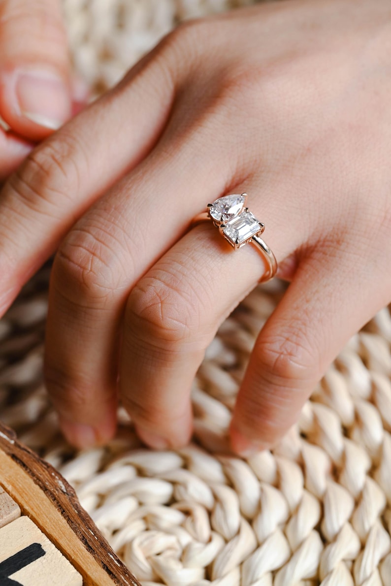 Marquise Cut Cluster Styled Lab Grown Diamond Engagement Ring