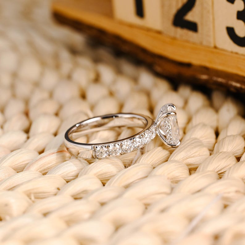 Marquise Cut Cluster Styled Lab Grown Diamond Engagement Ring