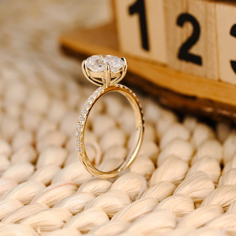 Marquise Cut Cluster Styled Lab Grown Diamond Engagement Ring