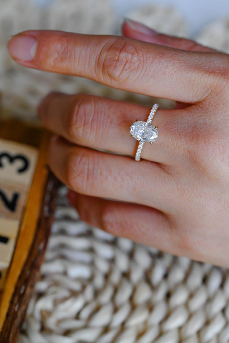 Marquise Cut Cluster Styled Lab Grown Diamond Engagement Ring