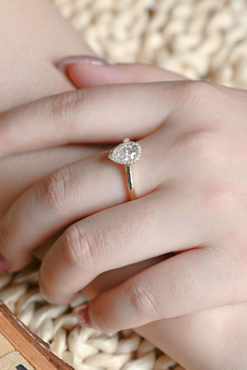 Marquise Cut Cluster Styled Lab Grown Diamond Engagement Ring
