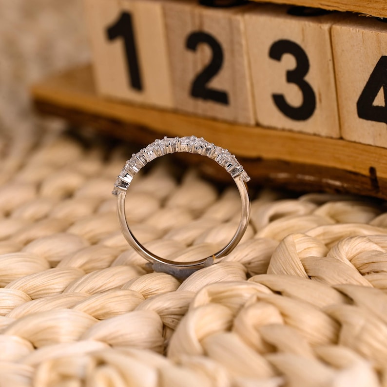 Marquise Cut Cluster Styled Lab Grown Wedding Band