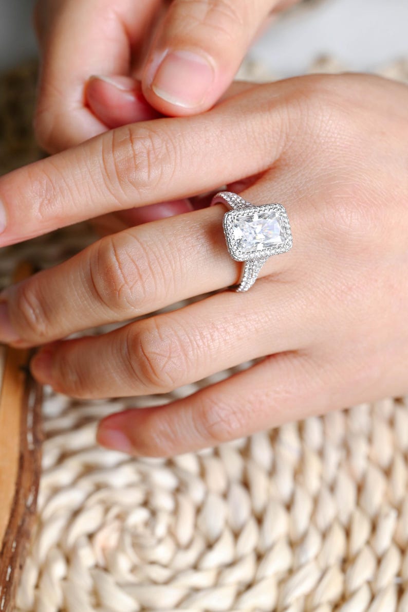 Marquise Cut Cluster Styled Lab Grown Diamond Engagement Ring