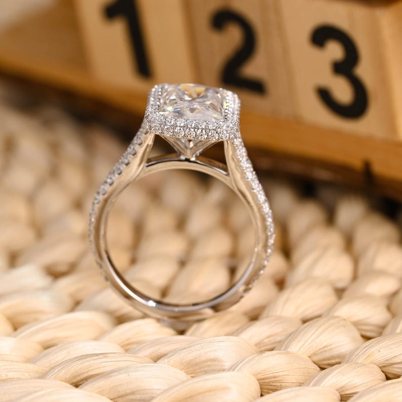 Marquise Cut Cluster Styled Lab Grown Diamond Engagement Ring