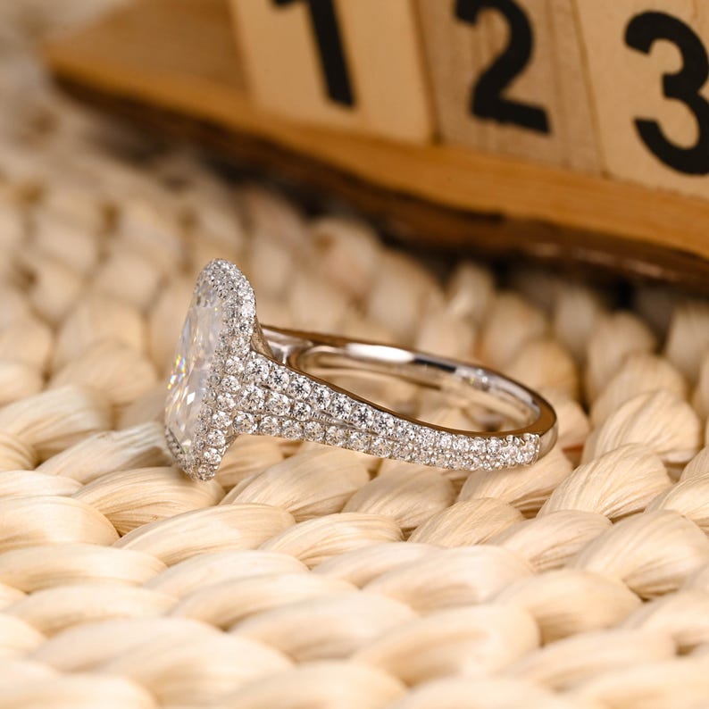 Marquise Cut Cluster Styled Lab Grown Diamond Engagement Ring