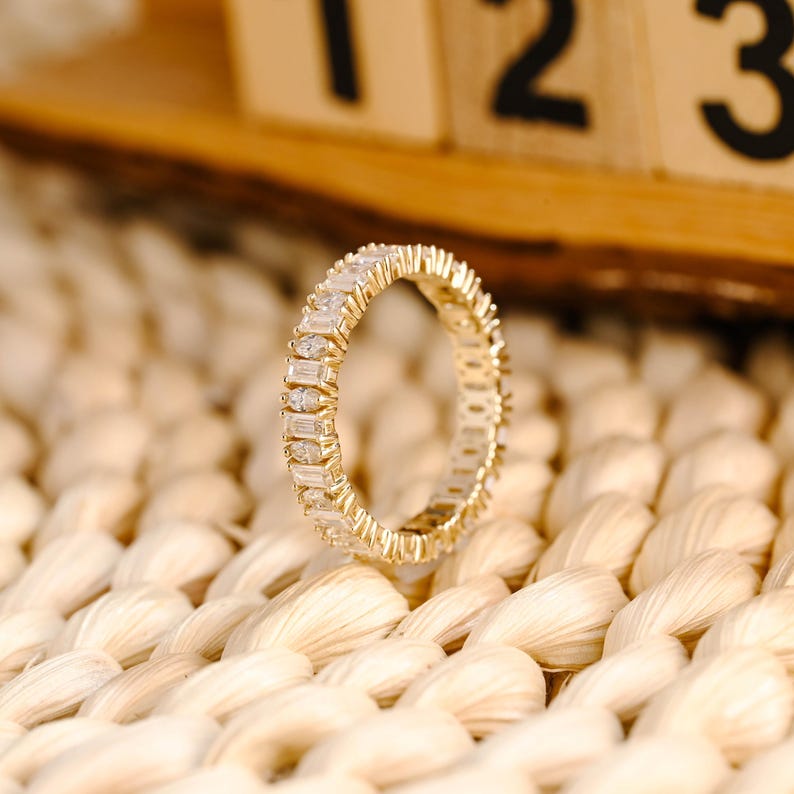 Marquise Cut Cluster Styled Lab Grown Wedding Band
