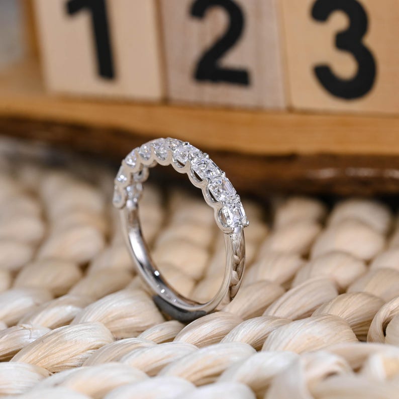Marquise Cut Cluster Styled Lab Grown Wedding Band