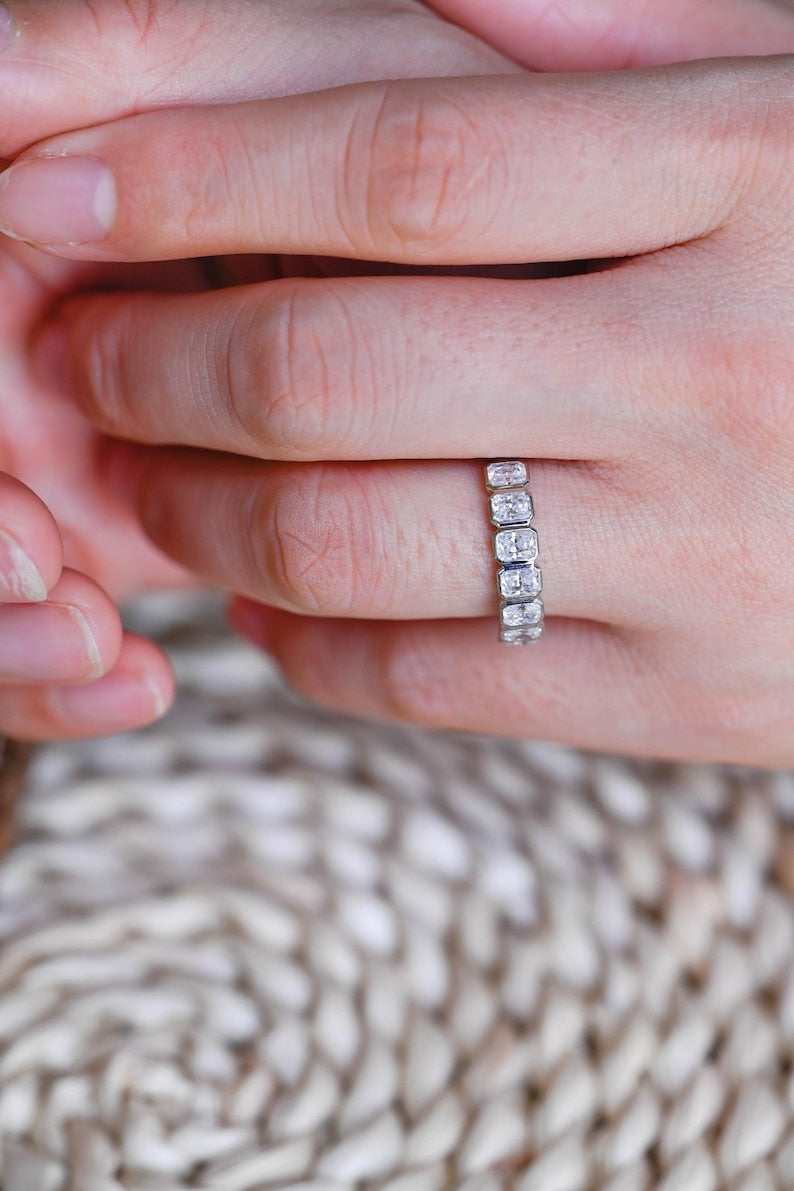 Marquise Cut Cluster Styled Lab Grown Wedding Band