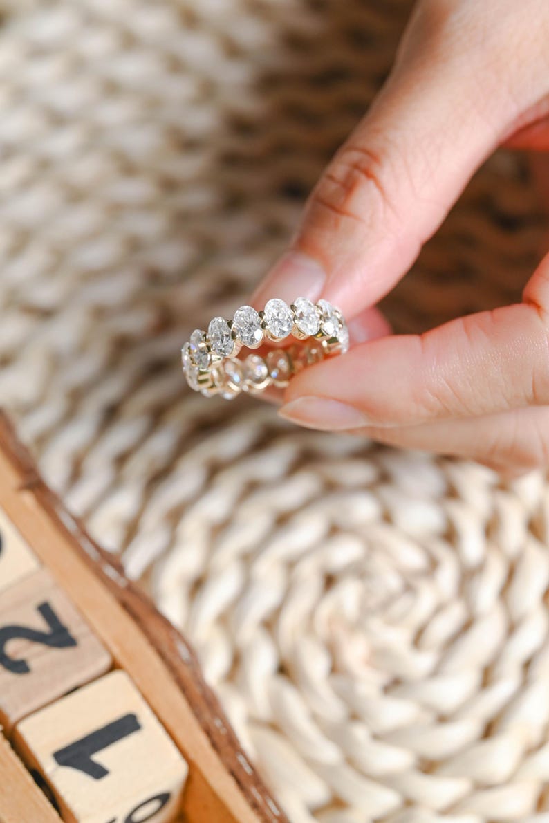 Marquise Cut Cluster Styled Lab Grown Wedding Band