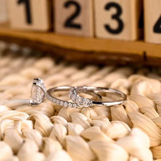 Marquise Cut Cluster Styled Lab Grown Diamond Bridal Ring Set