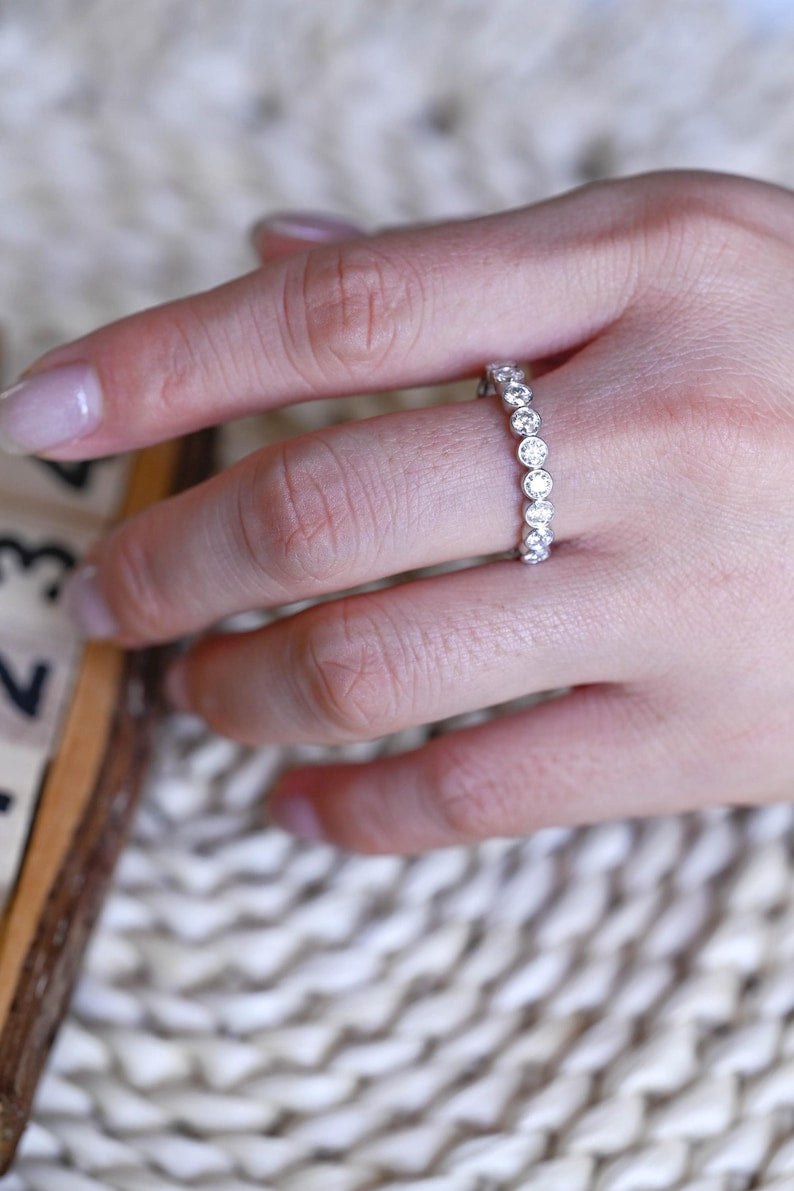 Marquise Cut Cluster Styled Lab Grown Wedding Band