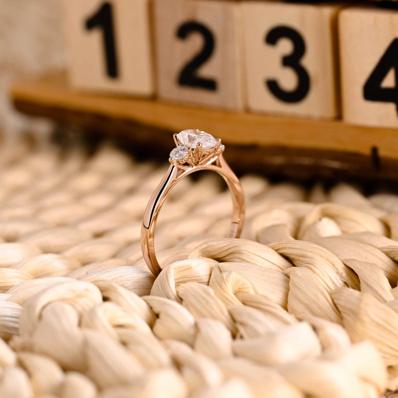 Marquise Cut Cluster Styled Lab Grown Diamond Engagement Ring