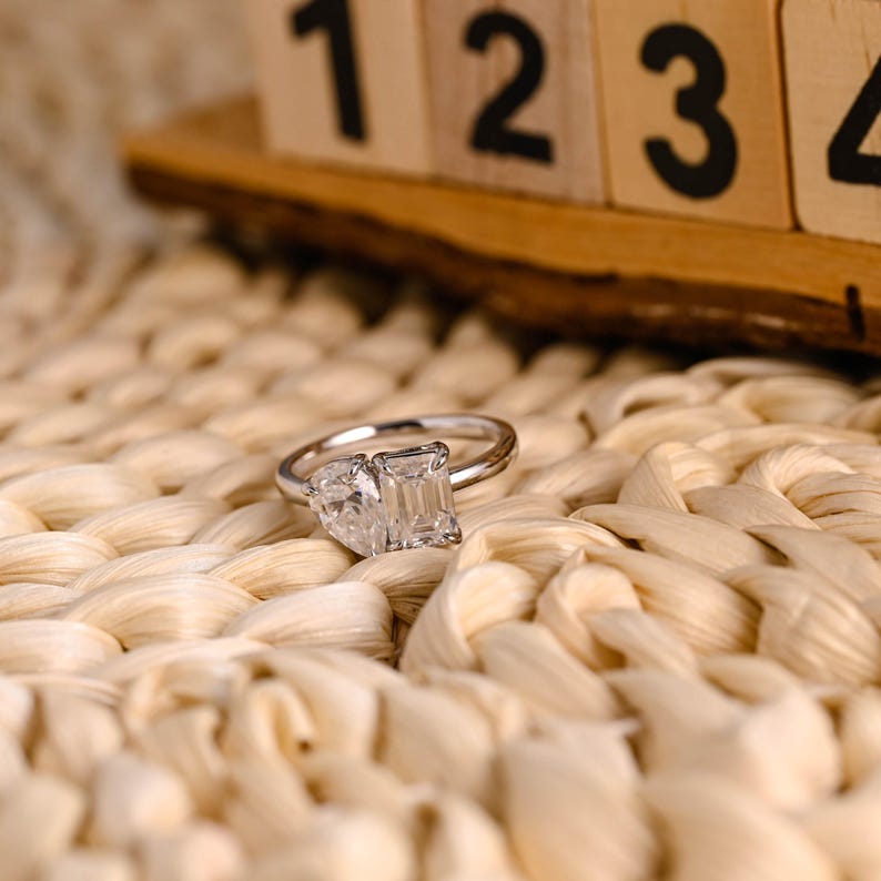 Marquise Cut Cluster Styled Lab Grown Diamond Engagement Ring