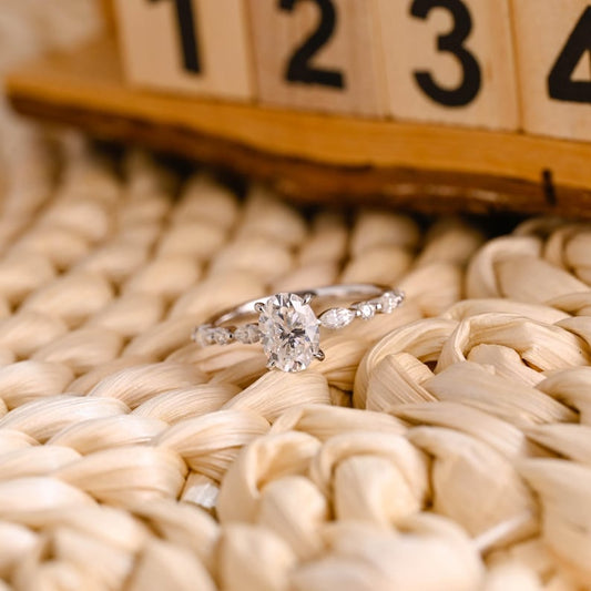 Marquise Cut Cluster Styled Lab Grown Diamond Engagement Ring