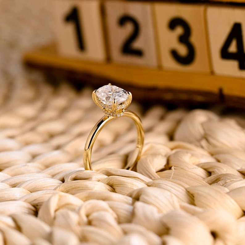Marquise Cut Cluster Styled Lab Grown Diamond Engagement Ring