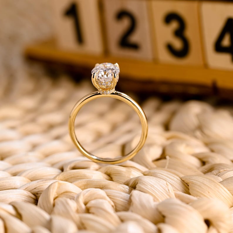 Marquise Cut Cluster Styled Lab Grown Diamond Engagement Ring