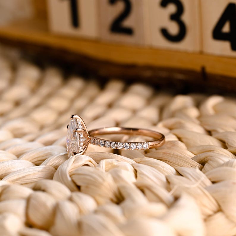 Marquise Cut Cluster Styled Lab Grown Diamond Engagement Ring
