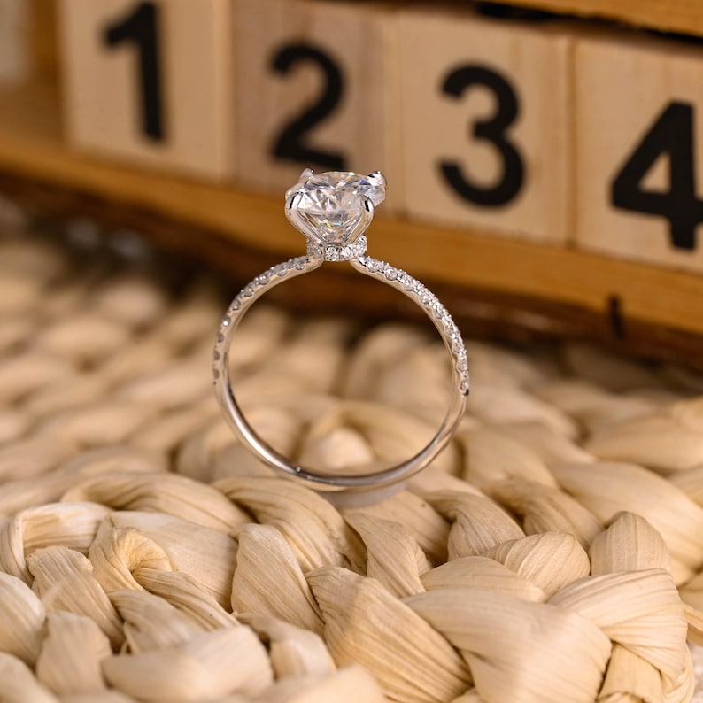 Marquise Cut Cluster Styled Lab Grown Diamond Engagement Ring