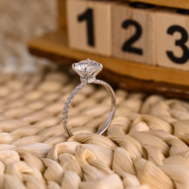 Marquise Cut Cluster Styled Lab Grown Diamond Engagement Ring