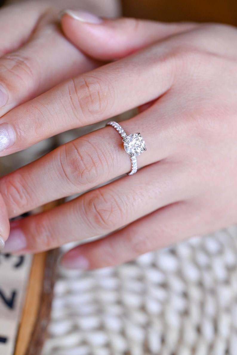Marquise Cut Cluster Styled Lab Grown Diamond Engagement Ring