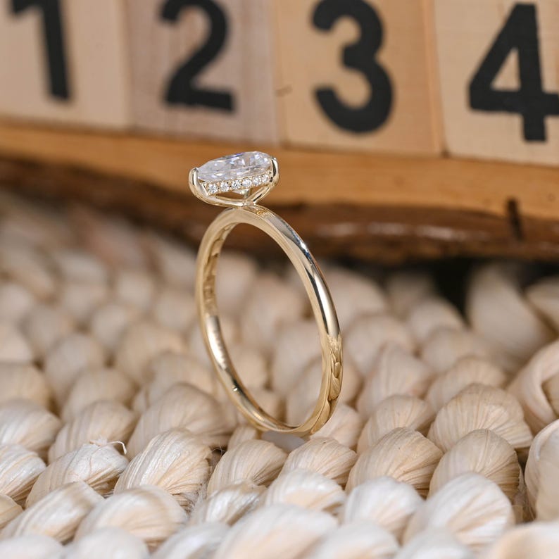 Marquise Cut Cluster Styled Lab Grown Diamond Engagement Ring