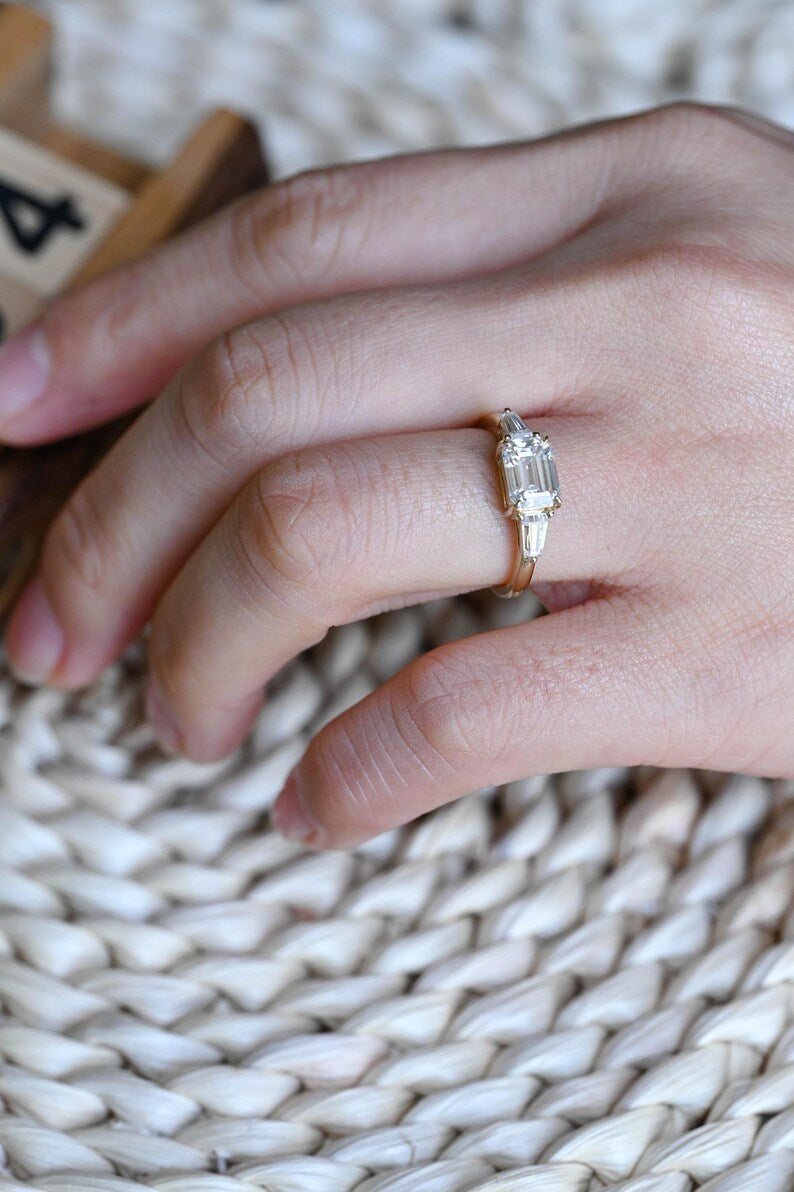 Marquise Cut Cluster Styled Lab Grown Diamond Engagement Ring