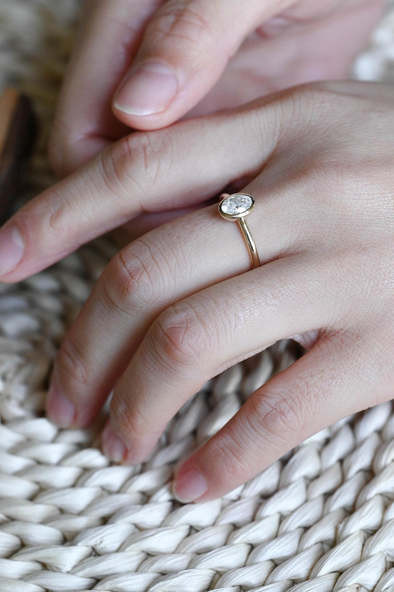 Marquise Cut Cluster Styled Lab Grown Diamond Engagement Ring