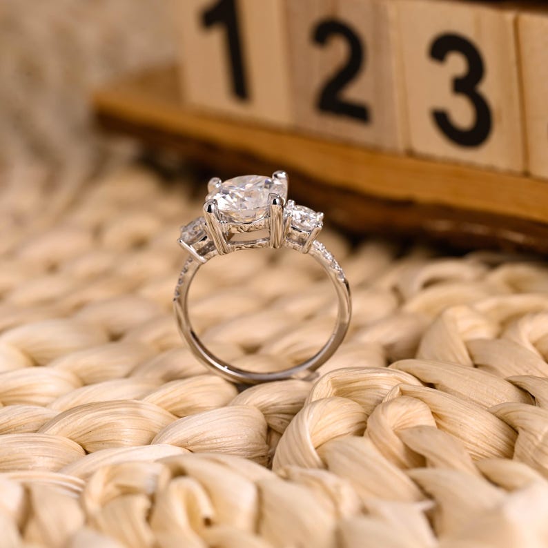 Marquise Cut Cluster Styled Lab Grown Diamond Engagement Ring