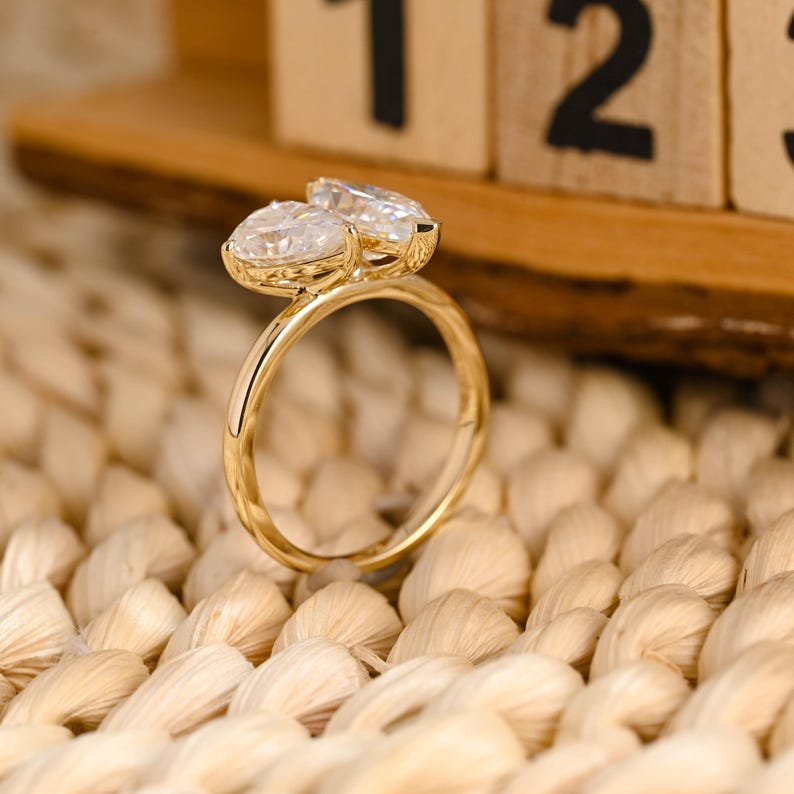 Marquise Cut Cluster Styled Lab Grown Diamond Engagement Ring