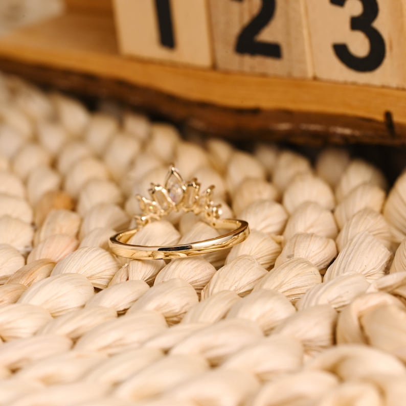 Marquise Cut Cluster Styled Lab Grown Wedding Band