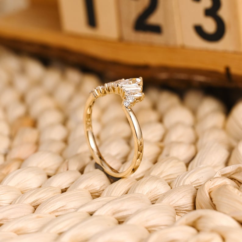 Marquise Cut Cluster Styled Lab Grown Wedding Band