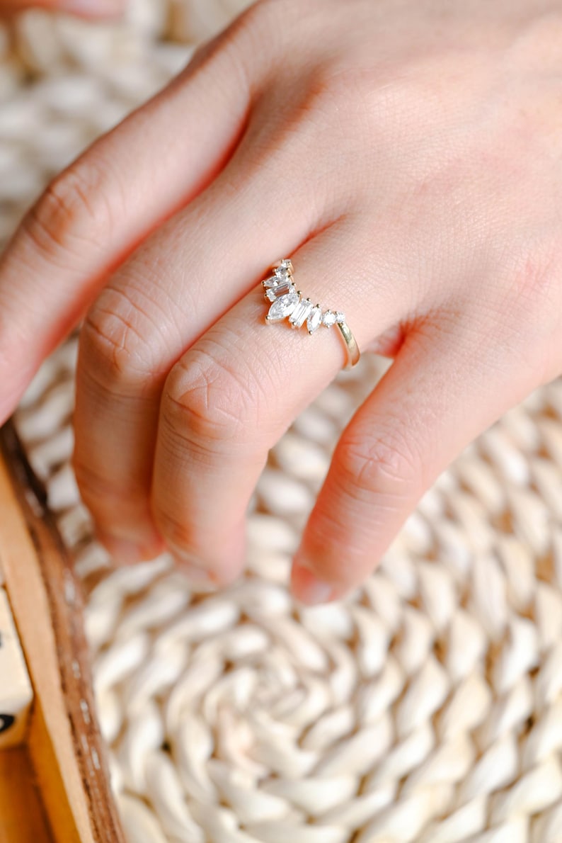 Marquise Cut Cluster Styled Lab Grown Wedding Band