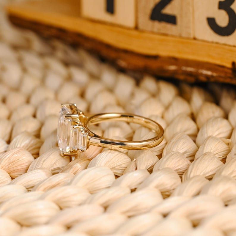 Marquise Cut Cluster Styled Lab Grown Diamond Engagement Ring