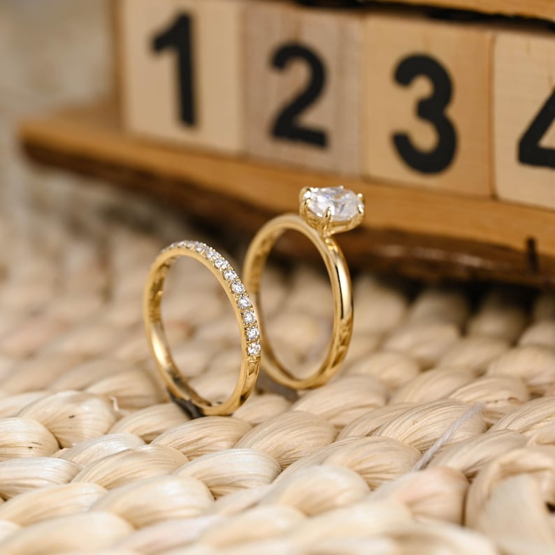 Marquise Cut Cluster Styled Lab Grown Diamond Bridal Ring Set