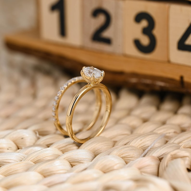Marquise Cut Cluster Styled Lab Grown Diamond Bridal Ring Set