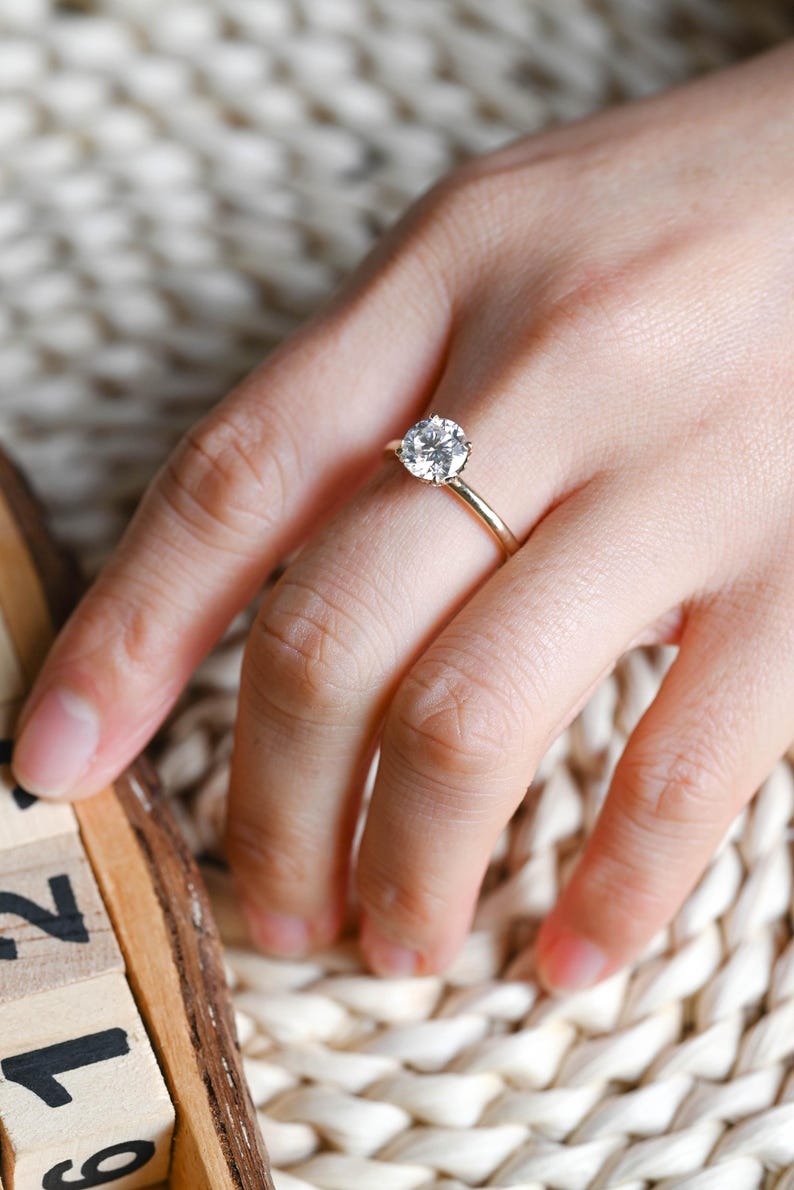 Marquise Cut Cluster Styled Lab Grown Diamond Engagement Ring