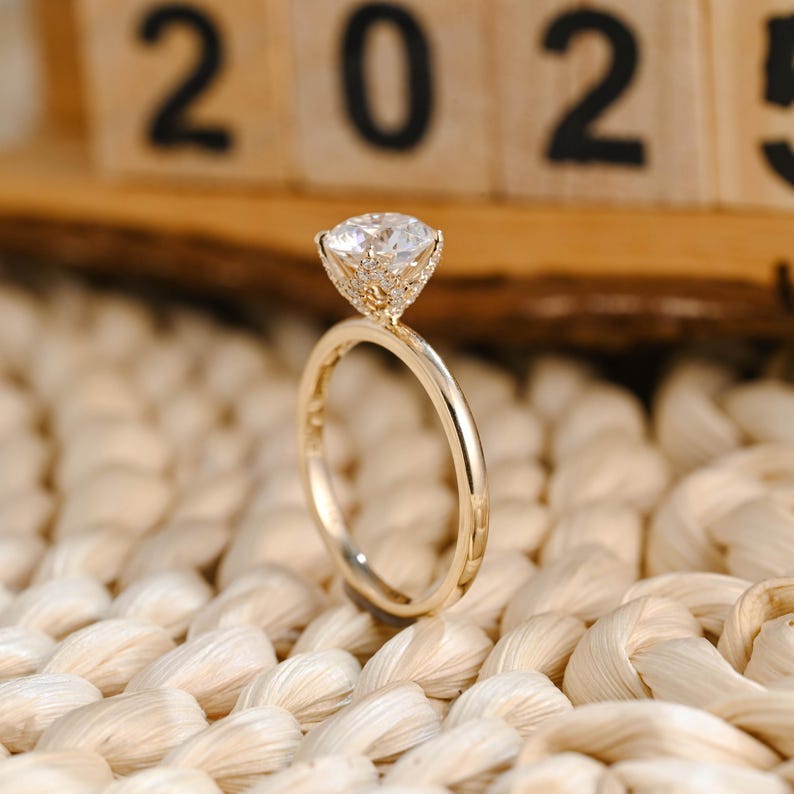 Marquise Cut Cluster Styled Lab Grown Diamond Engagement Ring