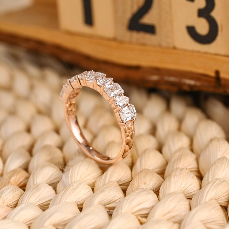 Marquise Cut Cluster Styled Lab Grown Wedding Band