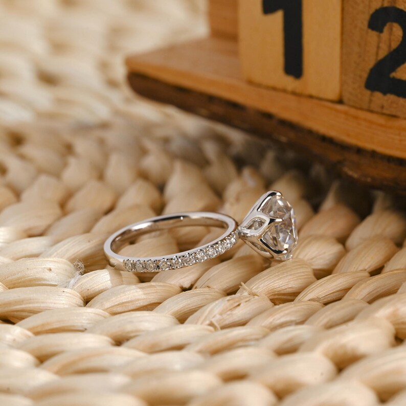 Marquise Cut Cluster Styled Lab Grown Diamond Engagement Ring