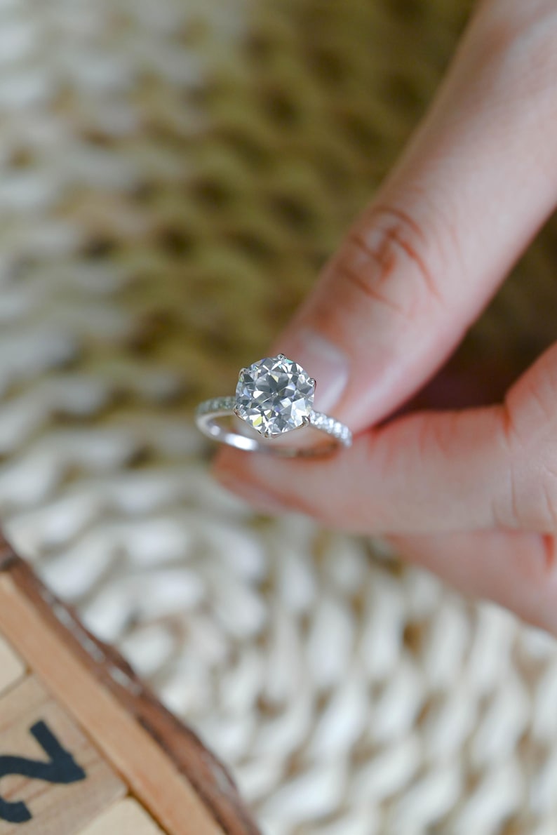 Marquise Cut Cluster Styled Lab Grown Diamond Engagement Ring